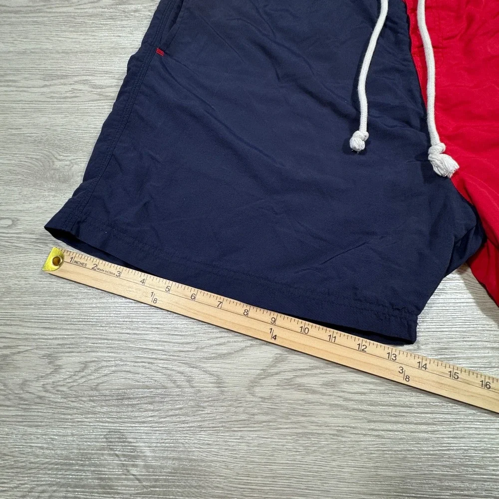 Canterbury Men's Swim Shorts Color Block Navy Red 2XL Mesh Lined Drawstring Logo